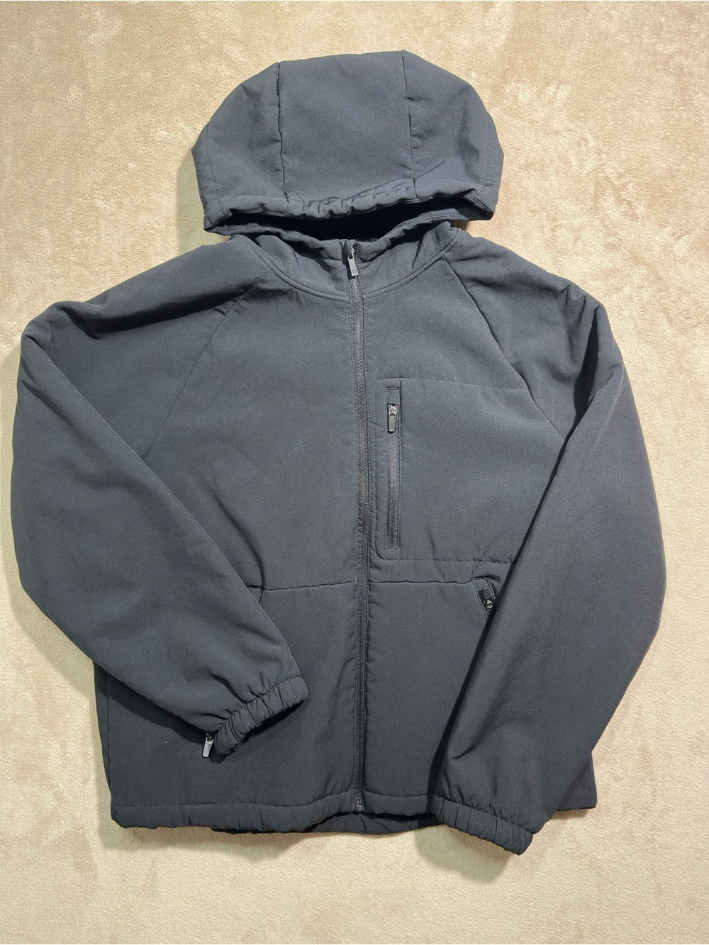 All in Motion Men’s Medium Black Hooded Sherpa Fleece Lined Jacket Full Zip